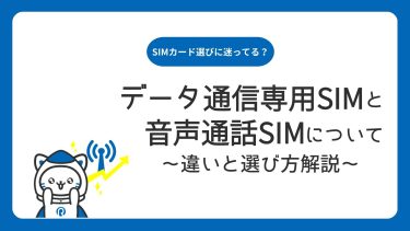 どちらが最適？データ通信専用SIMと音声通話SIMの違いを徹底解説